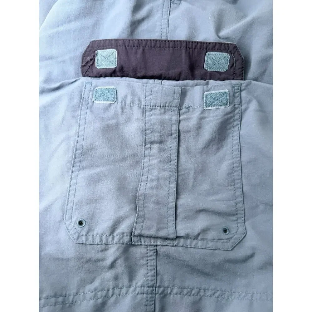 LL Bean Men's XL Cargo Shorts Slate Blue Nylon Elastic Waist‎ Quick Dry Outdoor